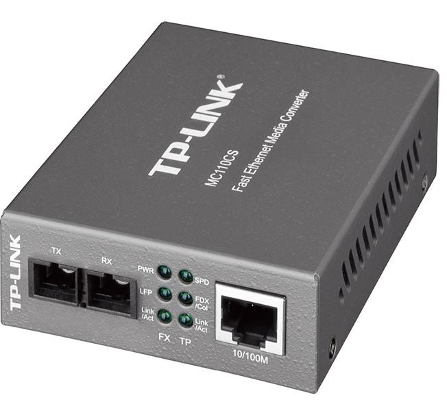 TP-Link MC110CS 10/100Mbps Single-Mode Media Converter Convert 100BASE-FX Fiber to 100Base-TX Copper Media Extends Fiber Distance Up To 20km TP-Link MC110CS 10/100Mbps Single-Mode Media Converter Convert 100BASE-FX Fiber to 100Base-TX Copper Media Extends Fiber Distance Up To 20km